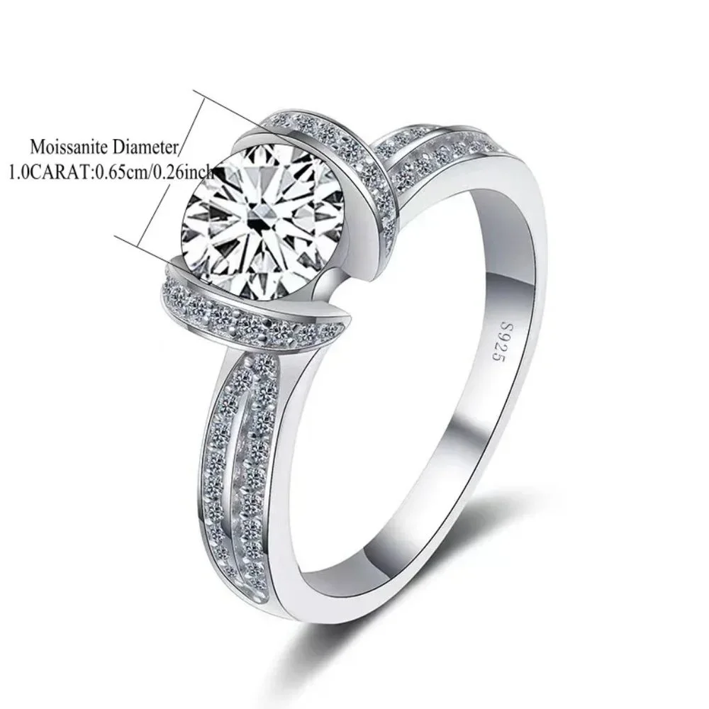 Gorgeous Designer Bullhead 1.00ctw GRA Certified Moissanite Engagement Ring, 18K - Picture 5 of 5